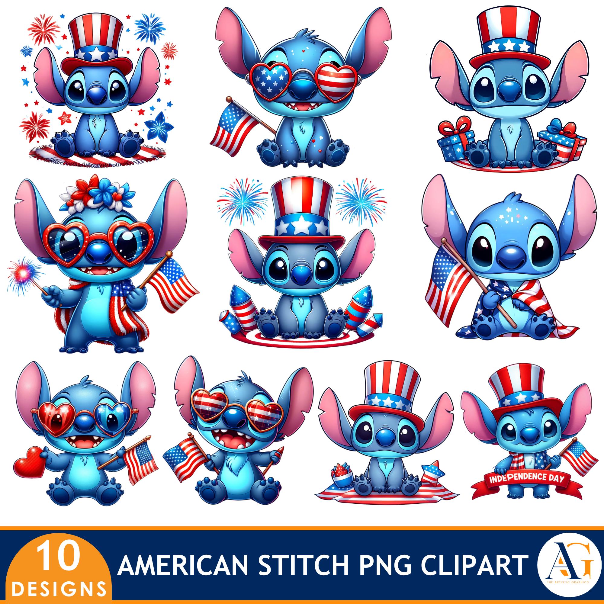 Patriotic Stitch 4th of July PNG: Independence Day Print (digital ...