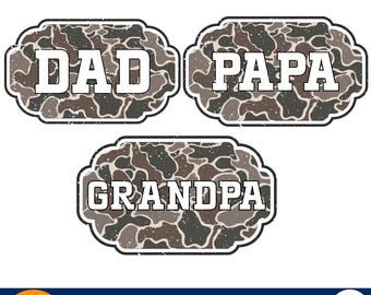 Camo Dad Png Bundle, Dad Camouflage Png , Dad Camo Png, Old Camo Dad , Vintage Camo Dad Sublimation, Father's Day Gift, Dad Shirt Design