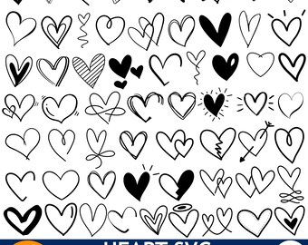 Heart Svg Bundle, Heart Svg, Hand Drawn Heart svg, Valentine's Day Designs, Open Heart Svg, Sketch Heart Svg, Love Svg,Valentine Svg