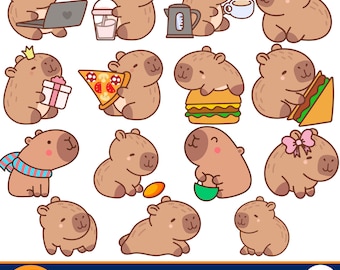 Ładny pakiet SVG Kapibara, koszula zwierzęca Kapibara PNG, Kawaii Kapibara clipart, pakiet Kapibara PNG, natychmiastowe pobieranie cyfrowe, pliki wektorowe,