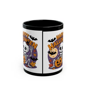 Halloween Skeleton Black Mug