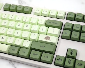 Matcha Green japanskt tangentbordsset – Anpassade PBT mekaniska tangentbordsknappar med Hiragana Legends, unik spel- och skrivuppgradering