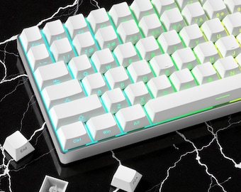Vitt RGB-genomskinligt tangentbordsset