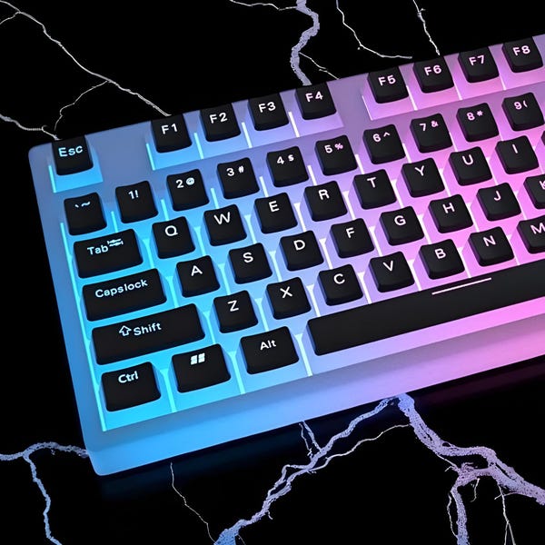 White RGB Mechanical Keyboard | Backlit Gaming Keycaps | Hot Swappable | Custom Layout
