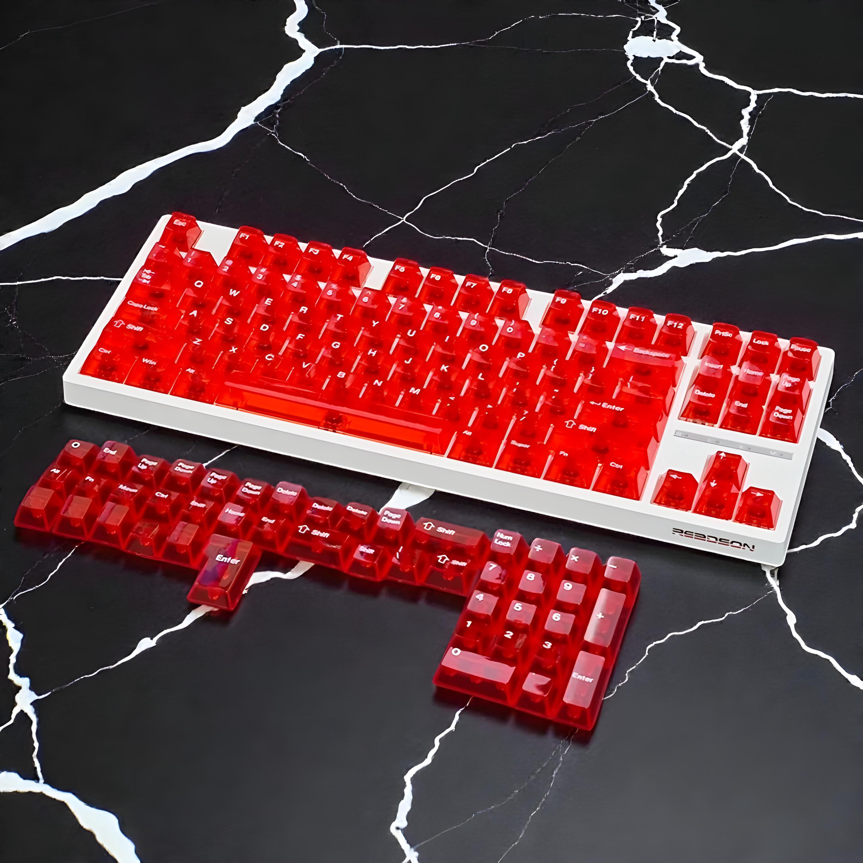 Red Transparent Keycaps Set for Mechanical Keyboards - Etsy