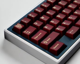 114 rode Double Shot Cherry-profiel keycaps van doorschijnend ABS voor mechanisch toetsenbord, gaming, zelfbouw, RGB en voor enthousiastelingen.