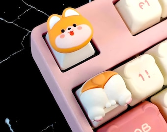 Söta katt-tangentbord, kawaii hantverksmässiga tangentbordsset för mekaniska tangentbord, anpassade handgjorda presenter för kattälskare