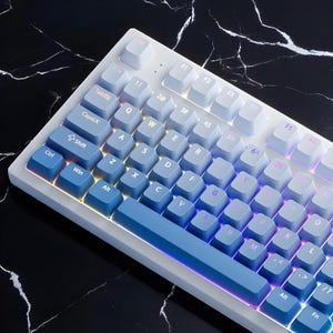 Teclas Gradiente, Conjunto Multicolorido para Teclado Mecânico, Perfil Cereja, Retroiluminação RGB, Material PBT