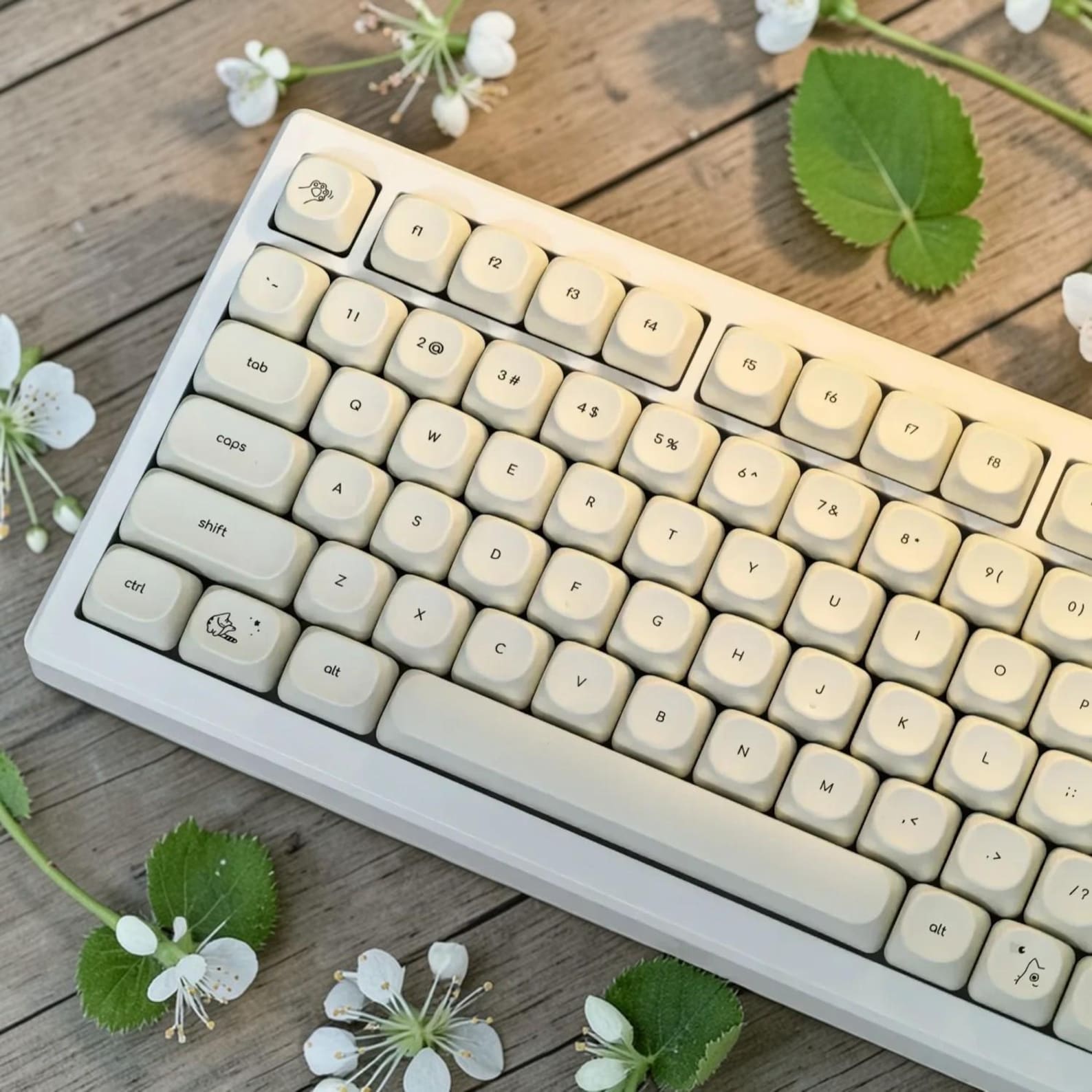 124-key Milky White Cute Cat Keycaps – PBT Dye Sublimation Keycap Set ...