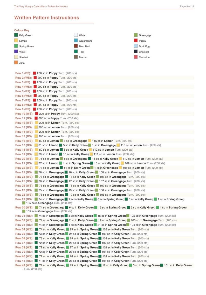 The Very Hungry Caterpillar Crochet Baby Blanket Pattern, Digital ...