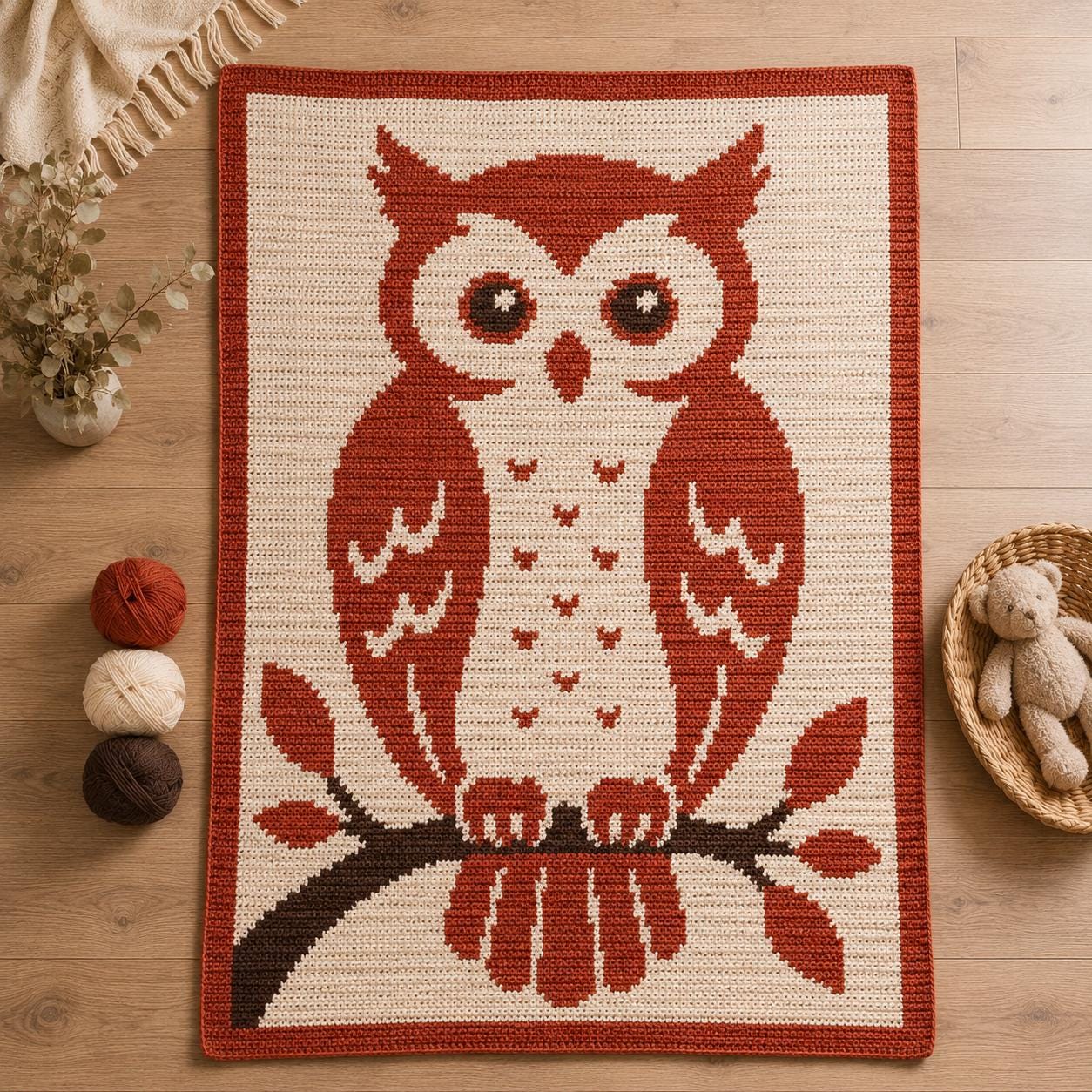 24 Owl Blanket Crochet Patterns for Cozy Gifting and Woodland Charm 17 Woodland Owl Crochet Blanket Pattern Autumn Cottagecore