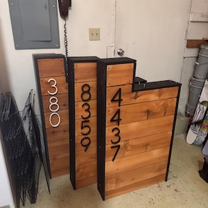 Custom mailbox, mailbox base, modern mailbox, mailbox post, painted cedar wood, vinyl, waterproof, steel mailbox
