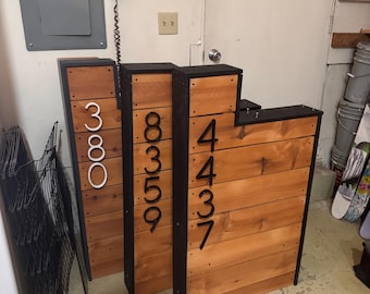 Custom mailbox, mailbox base, modern mailbox, mailbox post, painted cedar wood, vinyl, waterproof, steel mailbox