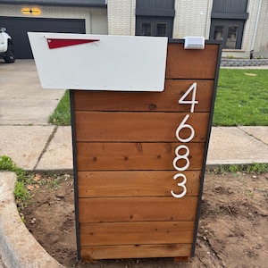 Modern Mailbox, Contemporary Mailbox, Custom Mailbox, Mailbox, Steel Mailbox, Wood Mailbox Post
