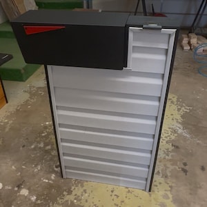 Mailbox with Post, Modern Mailbox, Rustic Mailbox,Custom Mailbox, Handmade Mailbox, Modern Design Mailbox, Painted Cedar Wood, Vinyl Mailbox
