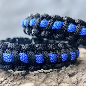 Pack of 2 Thin Blue Line Paracord Bracelet – Police Support Gift