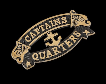 Nautical Signs - Solid Brass - Captain Suggested, Cocktail Hour