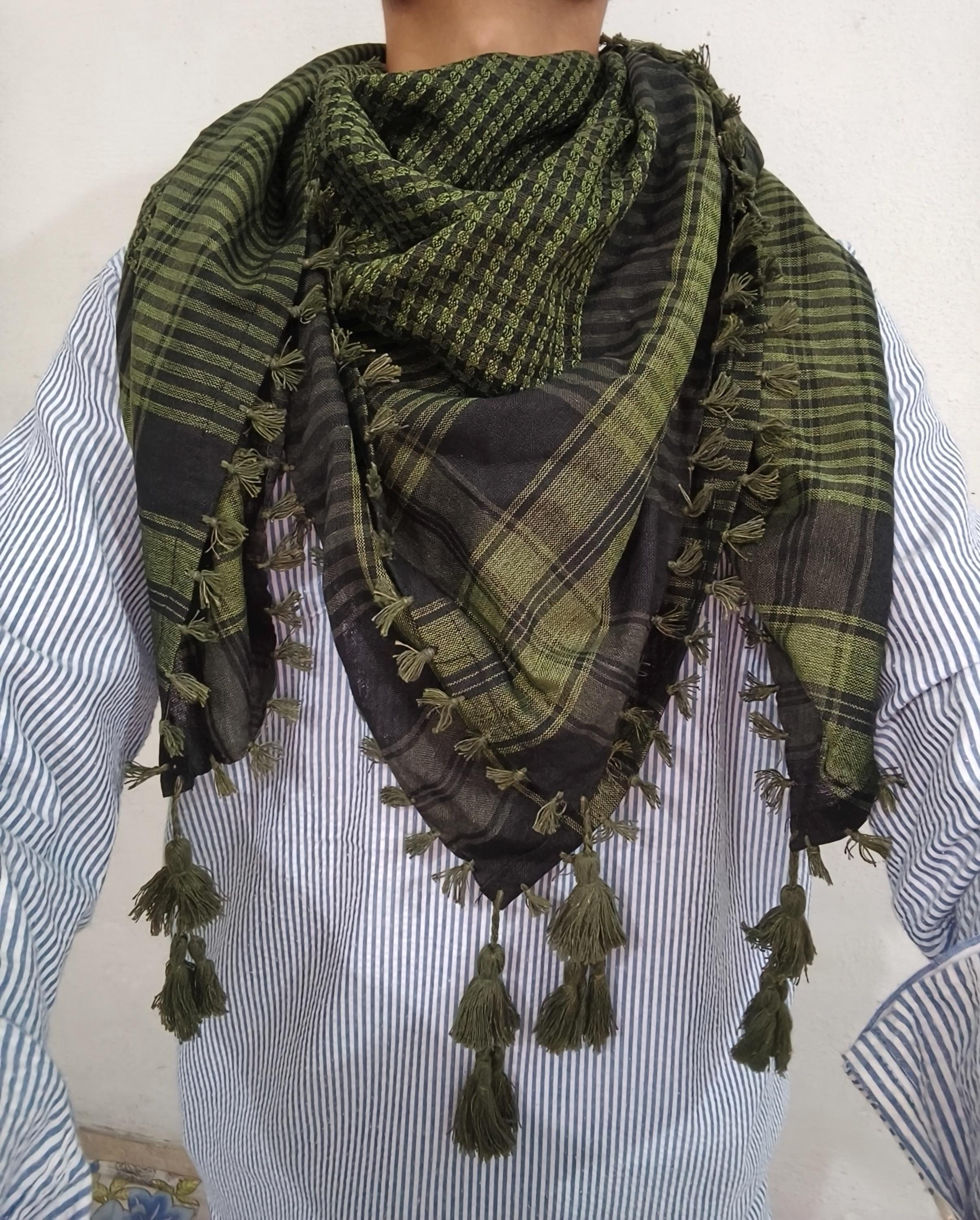 Écharpe originale palestinienne Keffiyeh 100 % Shemagh Arab Hatta Arafat. LIV