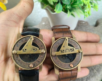 Fossil Sundial Watch Vintage Collectible Wristwatch With Camel