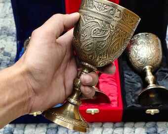 アンティーク真鍮製チェンバースティックキャンドルホルダー：19世紀