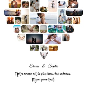 Personalized Heart Photo Frame – Couple Gift, Valentine’s Day, Anniversary, Wedding – Digital Poster to Print