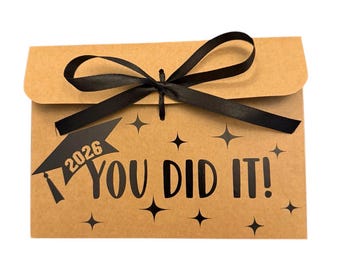 Graduation Money Envelope | Kraft Paper, Class of 2026 Gift