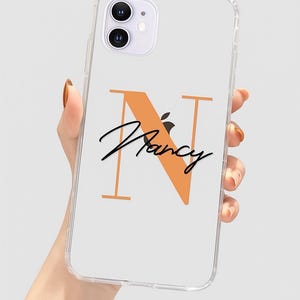 Funda de teléfono personalizada – Funda de TPU transparente con nombre personalizado – Funda de silicona suave para iPhone – Regalo para ella/él