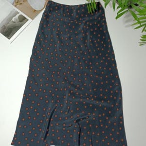 New Look Black Elegant Polka Dot Midi Skirt Size 38