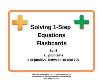 Solving 1-Step Equations Flashcards, Set 5