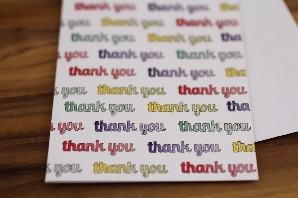 Blank Thank You Card Watercolor Hand Lettered Thank You Card | Etsy
