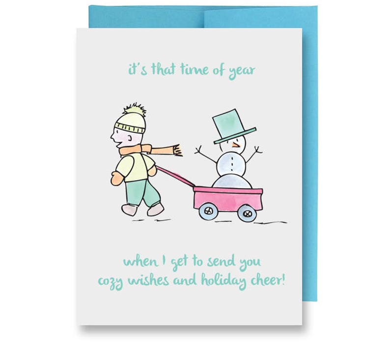 Seasons Greetings Hand Illustrated NonDenominational Holiday  Etsy
