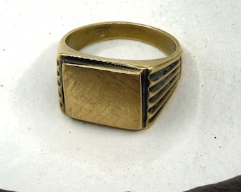 Prachtige vintage zware massief 18k gouden herenzegelring