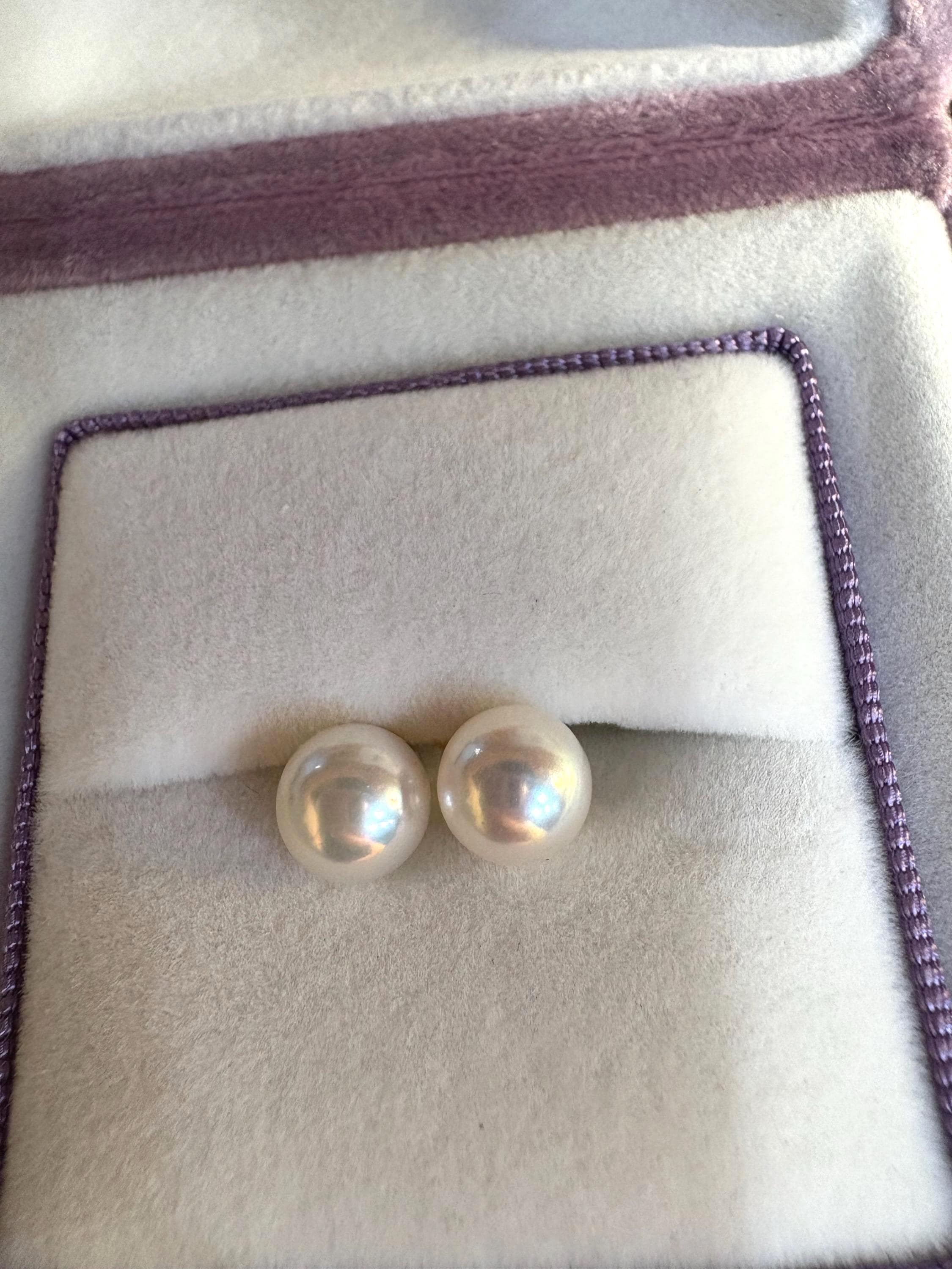 Orecchini A Perla Naturale Akoya 8-9 Mm – Borchie Oro Giallo 14k