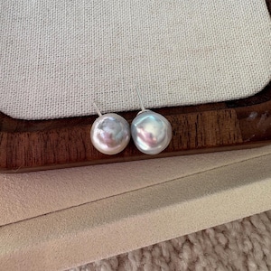 Boucles D'oreilles Perles Akoya Et Saphir Rose - Argent 925 - Marque Rose-Mimosa - Neuf