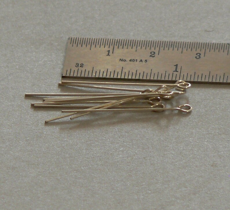 Sterling Silver Eye Pins 1 Inch 28mm 24 Gauge 20 Pieces Etsy