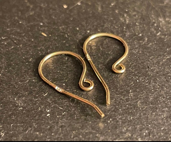 14K Solid Gold French hook, Earring Wires, 1 pair, 3 pairs