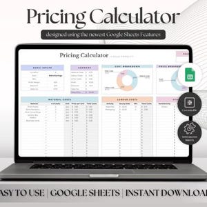 Product Pricing Calculator: Google Sheets & Excel Template (Digital Download)