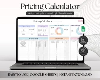 Product Pricing Calculator – Profit Margin and Cost Tracker | Google Sheets with Excel Template | Digital Download