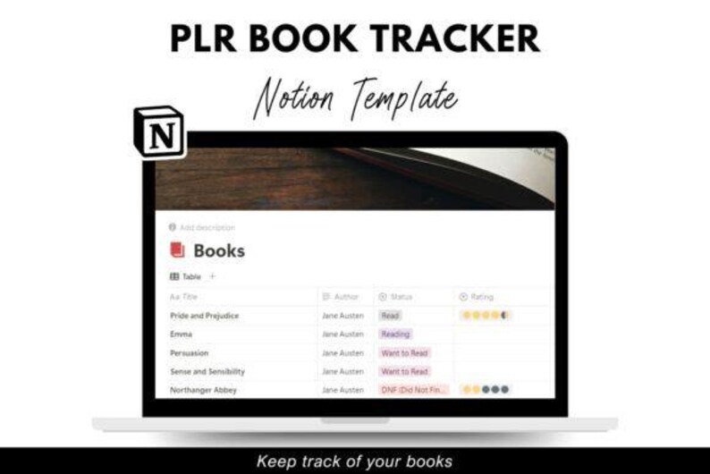 Notion Book Tracker Template: Digital Reading Journal & Library - Etsy