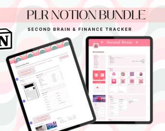 Notion Second Brain Finance Tracker: Gestor de presupuesto, ingresos y gastos / Derechos de reventa PLR / Descarga digital