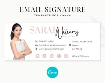 Editable Email Signature Template – Modern Canva Design for Gmail & Outlook | Digital Download