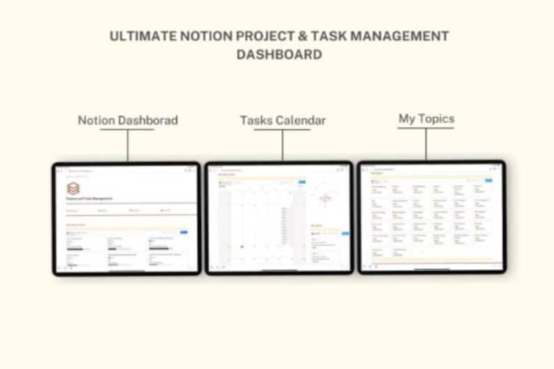 Business Notion Template: Project & Task Management Planner (digital ...