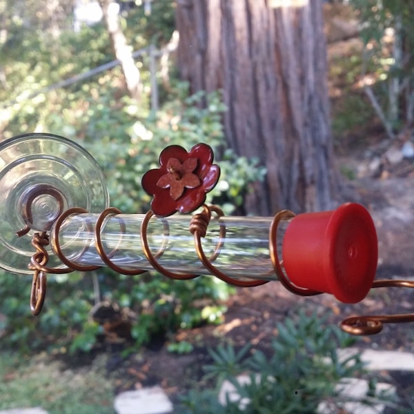 Hummingbird Feeder Copper Etsy