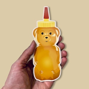 Honey Bear Sticker / Honey Bear Decal / Honey Bottle Sticker / Honey Art Sticker / Cute Bear Sticker image 1