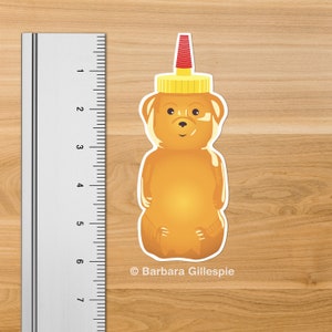 Honey Bear Sticker / Honey Bear Decal / Honey Bottle Sticker / Honey Art Sticker / Cute Bear Sticker image 2