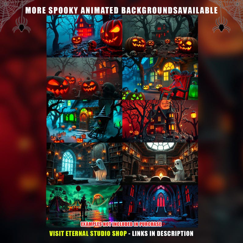 Animated Background - Skeleton Rocking Chair Halloween Haunted House