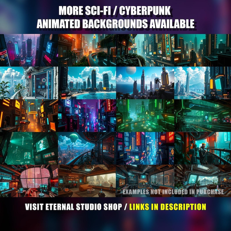 More Sci-Fi / Cyberpunk Theme Animated Backgrounds Available.
Shop Now: www.eternalstudioco.etsy.com