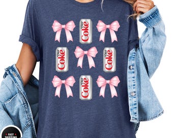 Diet Coke Pink Bow T-Shirt, Coquette Soda Lover Tee