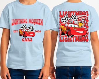 Disney Cars Toddler Tee, Lightning McQueen, Double Sided Racing Shirt
