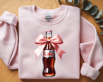 Diet Coke Pink Bow Sweatshirt: Trendy Coke Lover Tee